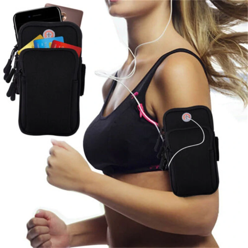 Running Black Grey Arm Bag Adjustable High Capacity Lightweight Waterproof Sports Bag for Workout Fitness Cycling (image for) Running Black Grey Arm Bag Adjustable High Capacity Lightweight Waterproof Sports Bag for Workout Fitness Cycling